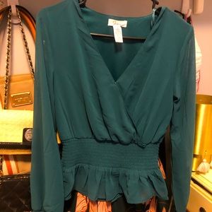 Teal Japna Top